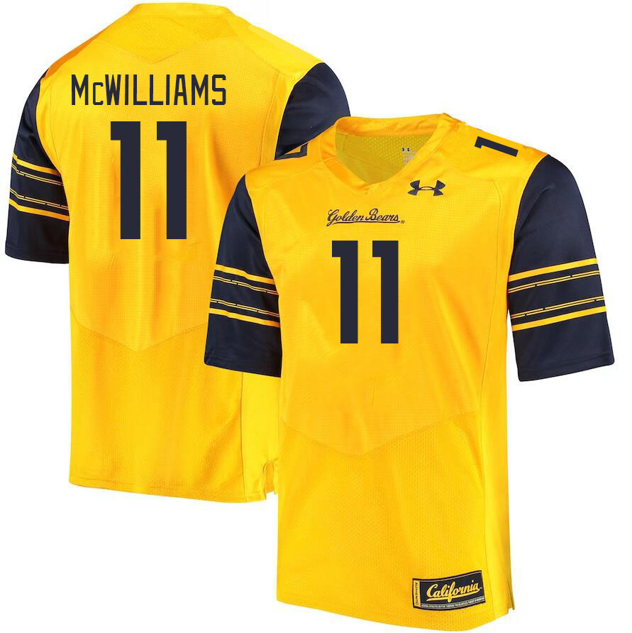 Men #11 Tyson McWilliams California Golden Bears College Football Jerseys Stitched Sale-Gold